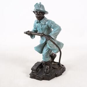 Berkeley Designs Fire Fighter Figurine Fireman Statue Resin Sculpture Art Figure